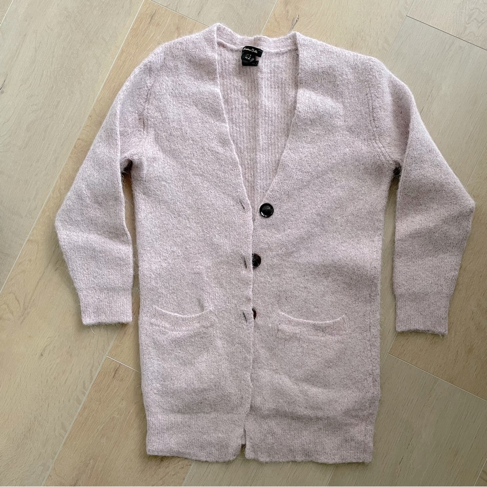 MASSIMO DUTTI Soft Pink with Metallic Knit Cardigan